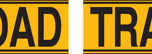 REFLECTIVE ROAD TRAIN 2 PIECE METAL SIGN 1020 X 250