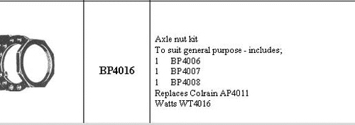 Axle Nut Kit 12.400 - BP4016